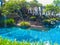 Bali, Indonesia - April 14, 2014: View of swimming pool at St. Regis Resort