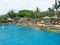 Bali, Indonesia - December 30, 2008: View of swimming pool at The Ritz-Carlton resort