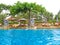 Bali, Indonesia - December 30, 2008: View of swimming pool at The Ritz-Carlton resort