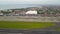 Bali, Indonesia, December 4, 2020. Aerial view of parked airplanes at the airport runway. Situation due to coronavirus Covid-19