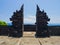 BALI, INDONESIA - MARCH 11, 2017: Entrance of an Indu temple in Ubud, in the island of Bali, located in Indonesia