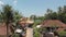 BALI, INDONESIA - OCTOBER 9, 2018: Aerial view of balinese ceremony in a small village close to Ubud area. Hindu