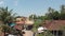 BALI, INDONESIA - OCTOBER 9, 2018: Aerial view of balinese ceremony in a small village close to Ubud area. Hindu