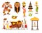 Bali traditional cultural concepts vector illustration set