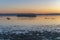 Balikesir Lake Manyas at sunset boats reflection