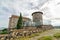 BALIKESIR, TURKEY - MAY 21 2016:Library of Sevim and Necdet Kent.Windmill and church were restored with the financial support of R