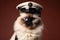 Balinese Cat Dressed As A Police Officer