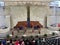 Balinese dance performances on stage at the morning at Garuda Wisnu Kencana GWK in Bali in Indonesia.