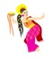 Balinese dancer in traditional costume vector illustration