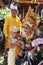 A Balinese girl and a small boy on Potong Gigi ceremony - Cutting Teeth - Cutting Teeth, Bali Island, Indonesia