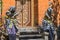 Balinese Hindu statues in Ubud Palace, Gianyar, Bali