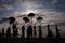 Balinese people celebrate their ceremony during the day time at the beach