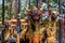 Balinese people participating in royal cremation ceremony in Ubud