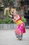 Balinese woman performs Pendet dances