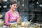 Balinese woman praying