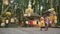 Balinese women walking out of temple in Sangeh