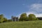 Balintore, Scotland-12th May 2019: Front view of a baronial style hunting lodge in the Highlands.