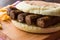 Balkan Cevapcici Kofta / Kofte Sandwich with Pide or Pita Bread