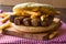 Balkan Cevapcici Kofta / Kofte Sandwich with Pide or Pita Bread