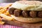 Balkan Cevapcici Kofta / Kofte Sandwich with Pide or Pita Bread