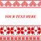 Balkan national embroidery red ornamental banner for your text