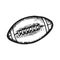 Ball for american football rugby vector sketch isolated