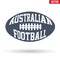 Ball of Australian rules football with typography