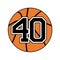 Ball of basketball symbol with number 40