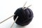 Ball of black woolen thread