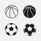 Ball collection. Soccer and basketball ball. Balls in web design. Vector illustration