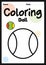 Ball coloring page picture worksheet for preschool, kindergarten & Montessori kids to practice coloring activities to develop