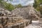 Ball court in the ruins of the ancient Mayan city of Coba
