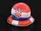 Ball with Croatian flag on lifebuoy