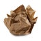 Ball of crumpled brown paper.