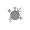 Ball disco lighting music party icon. Element of party lighting thin line icon