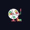 Ball draw machine RGB color icon for dark theme