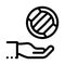 Ball Flies to Hand Icon Vector Outline Illustration