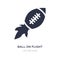 ball on flight icon on white background. Simple element illustration from American football concept