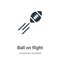 Ball on flight vector icon on white background. Flat vector ball on flight icon symbol sign from modern american football
