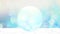 Ball glass on white marble floor and fresh blue aqua white glitter with bokeh abstract blur leaves flower in garden