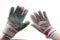 Ball goalkeeper sportswear and football game gloves,  leather shabby