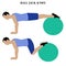 Ball jack knife exercise strength workout vector illustration