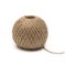 A ball of jute brown twine on a white background. Isolated