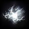 Ball lightning. Thunder isolated on transparent background.