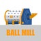 Ball mill, color image in flat style. Industrial concept