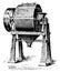 Ball mill. Illustration of the 19th century.