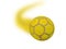 Ball moves trail speed soccer yellow in autumn leaves background