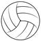 Ball for playing beach volleyball, vector volleyball ball contours coloring