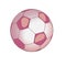 Ball for playing soccer in light pink tones. Soccerball. Vector illustration. on white background