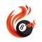 Ball Pool wheel flying fire ball icon Design Vector, Emblem, Design Concept, Creative Symbol
